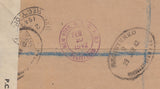 143290 1942 REGISTERED AIRMAIL LONDON TO NEW YORK KGVI 9d (SG473) X 2, 2/6 BROWN (SG476).