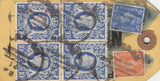 143301 CIRCA 1942 UNADDRESSED YELLOW PARCEL TAG 5s RED (SG477) 10s ULTRAMARINE (SG478b) X SIX AND OTHER ISSUES.