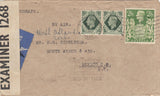 143303 1942 AIRMAIL PETERSFIELD, HANTS TO MEXICO KGVI 9d (SG473) X 2 AND 2/6 YELLOW-GREEN (SG476b).
