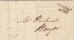 143319 1810 MAIL CONWAY, CAERNARVONSHIRE TO BANGOR 'CONWAY/236' MILEAGE MARK (W823).