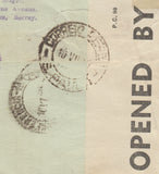 143325 1940 AIRMAIL LEEDS TO A POSTA RESTANTE, SAO PAULO, BRAZIL KGV1 5s RED (SG477) AND BRAZILIAN 200R PAYING POSTA RESTANTE FEE.