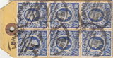 143330 CIRCA 1942 UNADDRESSED YELLOW PARCEL TAG 10s ULTRAMARINE (SG478b) X SEVEN AND OTHER ISSUES.