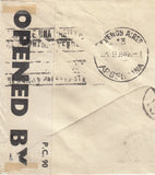 143333 1942 AIRMAIL LEEDS TO BUENOS AIRES, ARGENTINE KGVI 1s (SG475) X 2, 2/6 YELLOW-GREEN (SG476b) X 2.