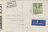 143334 1943 REGISTERED AIRMAIL CAMBRIDGE TO OREGON, U.S.A. KGVI 2/6 YELLOW-GREEN (SG476b).