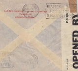 143339 1942 AIRMAIL STOKE ON TRENT, STAFFS TO MONTEVIDEO, URUGUAY KGVI 1s (SG475) x2 and fine 5s red (SG 477).