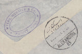143341 1942 AIRMAIL PUDSEY, YORKSHIRE TO ALEXANDRIA, EGYPT 5s RED (SG477).