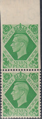 143347 1939 7d EMERALD-GREEN IMPERFORATE THREE SIDES (SG471a).