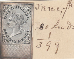 143358 CIRCA 1872 GB REVENUE UNAPPROPRIATED 1/6d DIE  PROOF EX DE LA RUE STRIKING BOOK.