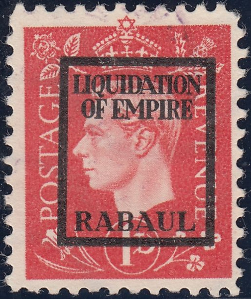 143376 1944 1d GERMAN PROPAGANDA FORGERY 'LIQUIDATION OF EMPIRE/RABAUL' OVERPRINT, GOOD USED'.
