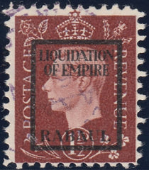 143377 1944 1½d GERMAN PROPAGANDA FORGERY 'LIQUIDATION OF EMPIRE/RABAUL' OVERPRINT FINE 'USED'.