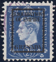 143378 1944 2½d GERMAN PROPAGANDA FORGERY 'LIQUIDATION OF EMPIRE/GRENADA' OVERPRINT, FINE 'USED'.