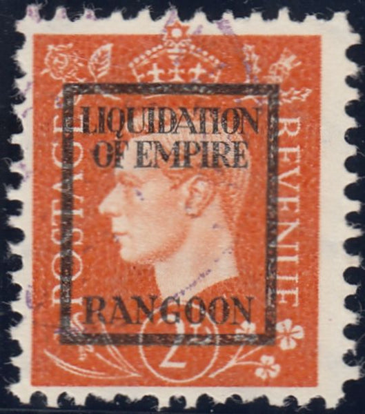 143381 1944 2d GERMAN PROPAGANDA FORGERY 'LIQUIDATION OF EMPIRE/RANGOON' OVERPRINT, FINE 'USED'.