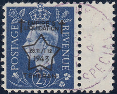 143386 1944 2½d BLUE GERMAN PROPAGANDA FORGERY 'EMPIRE'S LIQUIDATION/AT TEHERAN' OVERPRINT, GOOD 'USED'.