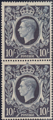 143390 1939 10/- DARK BLUE (SG478) UNMOUNTED O.G. VERTICAL PAIR THIRD STATE WITH RE-ENTRIES.