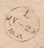 143397 1841 MAIL CHEAPSIDE, LONDON TO AXBRIDGE, CROSS, SOMERSET FINE PAIR 1840 2d BLUE PL.2 (SG5).