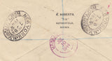 143402 1944 REGISTERED AIRMAIL LONDON TO U.S.A. KVI 2/6 YELLOW-GREEN (SG476b) AND 3d.