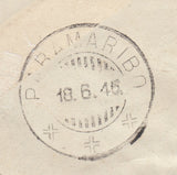 143403 1945 AIRMAIL TO PARAMARIBO, SURINAME, SOUTH AMERICA KGVI 2/6 YELLOW-GREEN (SH476b) AND 3d.
