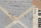 143404 1944 AIRMAIL NAKURU, TANGANYIKA TO LONDON, REDIRECTED TO CHILE WITH TANGANYIKA AND GB STAMPS.