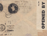 143405 1944 AIRMAIL LONDON TO BUENOS AIRES, ARGENTINA KGVI 2/6 YELLOW-GREEN (SG476b) AND 1s, CANCELLATION OBLITERED FOR SECURITY REASONS.