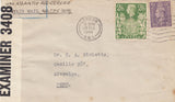 143408 1944 AIRMAIL LONDON TO AREQUIPA, PERU KGVI 2/6 YELLOW-GREEN (SG476b) AND 1s WITH PERFINS.