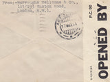 143408 1944 AIRMAIL LONDON TO AREQUIPA, PERU KGVI 2/6 YELLOW-GREEN (SG476b) AND 1s WITH PERFINS.