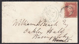 143415 1856 MOURNING ENVELOPE ANDOVERSFORD, GLOS TO BASINGSTOKE DIE 2 1d RED-BROWN ON WHITE PAPER PL.33 (SG37).