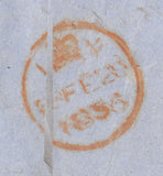 143416 1856 MAIL SHERBORNE, DORSET TO LONDON DIE 2 1d PL.24 'C7 ABNORMAL PRINTING'.