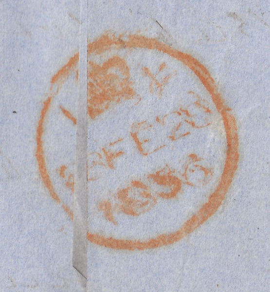 143416 1856 MAIL SHERBORNE, DORSET TO LONDON DIE 2 1d PL.24 'C7 ABNORMAL PRINTING'.