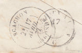 143419 1877 REGISTERED MAIL SOUTHPORT, LANCS TO FRANCE 2½d ROSY MAUVE (SG141) AND 4d SAGE-GREEN (SG153).