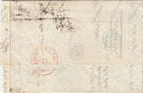 143422 1859 THREE COLOUR COMBINATION LONDON TO AMSTERDAM 1d (SG40), 2d (SG45) AND 6d (SG68).