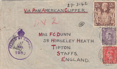 143438 1942 AIRMAIL FIELD POST OFFICE/174 (CAIRO) TO TIPTON, STAFFS , ENGLAND KGVI 2/6 BROWN (SG476) ALSO 1d AND 3d ISSUES.