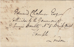 143450 1787 MAIL BRECON, WALES TO QUEEN ANNE'S BOUNTY, LONDON 'BRECK/NOCK' HANDSTAMP (W352).                            (W352).