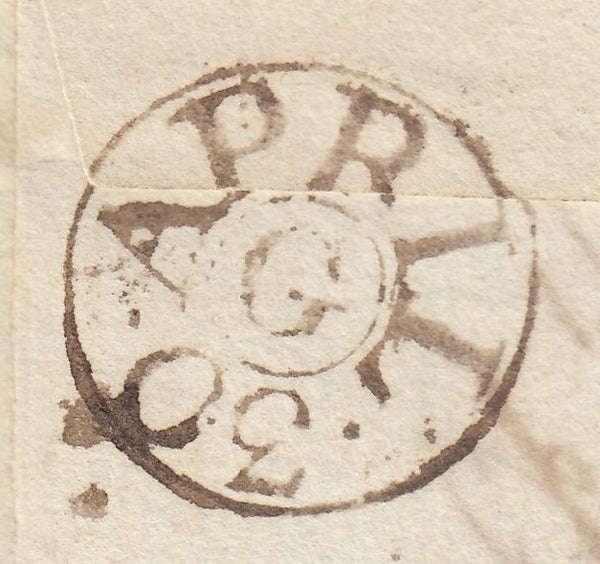 143450 1787 MAIL BRECON, WALES TO QUEEN ANNE'S BOUNTY, LONDON 'BRECK/NOCK' HANDSTAMP (W352).                            (W352).
