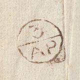 143459 1781 MAIL LONDON TO ALNWICK, NORTHUMBERLAND WITH BISHOP MARK AND 'F' LONDON RECEIVER'S HANDSTAMP.