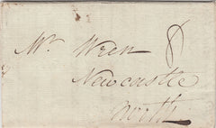 143460 1780 MAIL LONDON TO NEWCASTLE WITH BISHOP MARK AND 'F' LONDON RECEIVER'S HANDSTAMP.