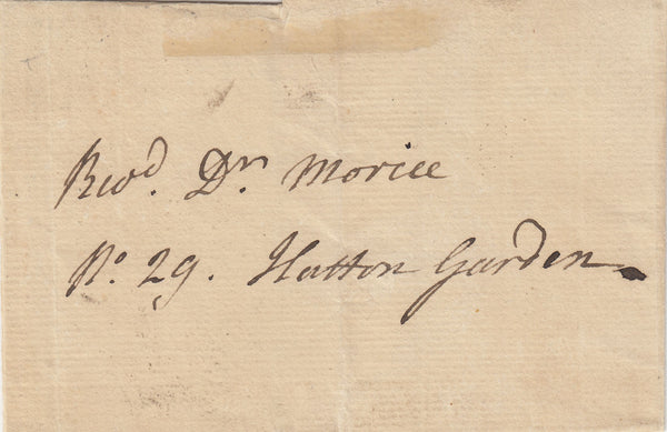 143462 CIRCA 1780 MAIL USED IN LONDON  GENERAL OFFICE DOCKWRA HANDSTAMP (L363).