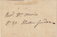 143462 CIRCA 1780 MAIL USED IN LONDON  GENERAL OFFICE DOCKWRA HANDSTAMP (L363).