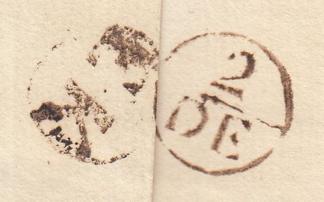 143467 1775 MAIL LONDON TO NOTTINGHAM WITH 'EK' LONDON RECEIVER'S HANDSTAMP.