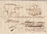 143468 1775 MAIL LONDON TO BRIDGEWATER, REDIRECTED TO TAUNTON WITH LONDON 'Partington' RECEIVER'S HANDSTAMP AND 'BRIDGE/WATER' HANDSTAMP (SO212).