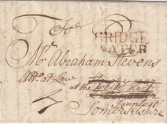 143468 1775 MAIL LONDON TO BRIDGEWATER, REDIRECTED TO TAUNTON WITH LONDON 'Partington' RECEIVER'S HANDSTAMP AND 'BRIDGE/WATER' HANDSTAMP (SO212).