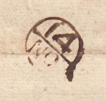143469 1754 MAIL LONDON TO MOLD, FLINTSHIRE, WALES WITH 'AE' LONDON RECEIVER'S HANDSTAMP.