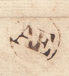 143469 1754 MAIL LONDON TO MOLD, FLINTSHIRE, WALES WITH 'AE' LONDON RECEIVER'S HANDSTAMP.