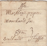 143471 1699 MAIL LONDON TO EDINBURGH, SCOTLAND, ON REVERSE CIRCULAR 'W' HANDSTAMP.