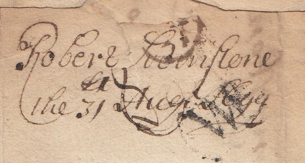 143471 1699 MAIL LONDON TO EDINBURGH, SCOTLAND, ON REVERSE CIRCULAR 'W' HANDSTAMP.