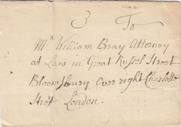 143475 CIRCA 1780-84 MAIL WINCHESTER TO LONDON 'WINCHES/TER' HANDSTAMP (HA1515).
