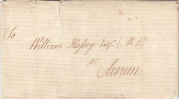143476 1765 MAIL WINCHESTER FREE FRANK TO MEMBER OF PARLIAMENT AT SARUM.