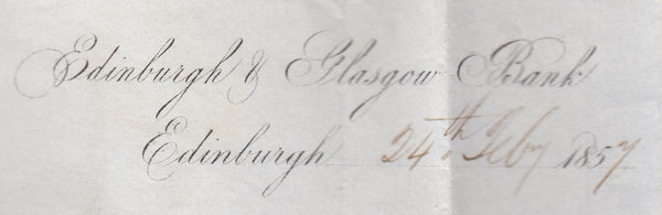 143479 1857 MAIL EDINBURGH TO MELROSE 2d BLUE PL.5 (SG23a) EDINBURGH ROLLER CANCELLATION.