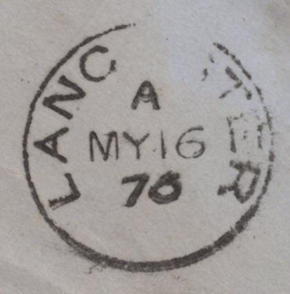 143482 1876 REGISTERED MAIL DUMFRIES, SCOTLAND TO LANCASTER PAIR 2½d ROSY-MAUVE (SG141) PL.3 CANCELLED ONLY 'DUMFRIES' DATE STAMPS.
