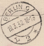 143486 1932 AIRMAIL LONDON TO LIMA, PERU VIA GRAF ZEPPELIN WITH KGV 1d, 2d, AND 9d.