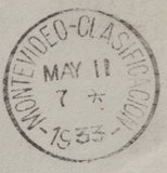 143489 1933 AIRMAIL LONDON TO MONTEVIDEO, URUGUAY WITH KGV 1s (SG429).